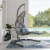 Landscape Hanging Chaise Lounge Outdoor Patio Swing Chair - Light Gray Gray Perspective: left