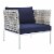 Harmony 8-Piece  Sunbrella® Basket Weave Outdoor Patio Aluminum Seating Set Perspective: left