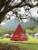 Flowerhouse Tear Drop Hanging Chair - Red Perspective: left