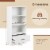 Hivvago 48 Inch Tall 4 Tiers Wood Bookcase with Drawer-White Perspective: left
