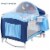 Hivvago Foldable Baby Crib Playpen with Mosquito Net and Bag-Blue Perspective: left