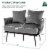 Hivvago Modern Loveseat Sofa Upholstered Dutch Velvet Sofa Couch-Gray Perspective: left