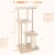 Hivvago Wooden Multi-level Modern Cat Tower with Scratching Board and Post Perspective: left