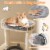 Hivvago 5-level Wooden Cat Tree with Padded Perch Non-woven Hammock-Gray Perspective: left