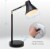 ATAYAL OB LED Desk Lamp USB Charging Port, 270° Swivel Arms Soft White Reading Light, Black Perspective: left