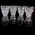 4 Halloween Decorations Tableware Claer Shot Glasses Spooky 3D Skull Shape Perspective: left