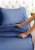 CGK Linens 4 Piece 100% Cotton 400 Thread Count Sheet Set - Full - Navy Blue Perspective: left