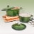 BergHOFF Cast Iron Round Casserole Dish - Green Perspective: left