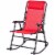 Costway Folding Zero Gravity Rocking Chair Rocker Porch Outdoor Patio Headrest Red Perspective: left