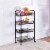 Costway 4 Tier Storage Rack Trolley Cart Home Kitchen Organizer Utility Baskets Black Perspective: left