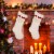 Glitzhome Knitted Christmas Stockings - Red/White Perspective: left