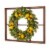 Glitzhome Wooden Window Frame with Greenery Lemmon Wreath Perspective: left