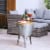 Glitzhome Galvanized Storage Side Table Multi-Use Beverage Tub with Wooden Lid Perspective: left