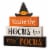Glitzhome 11.5 Inch Tall Halloween Wooden Lighted Witch/Word Block Table Decor Perspective: left