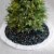 Glitzhome Sequin Christmas Tree Skirt with Faux Fur Cuff - Navy Blue/White Perspective: left