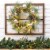 Glitzhome LED Pre-Lit Pinecone & Ornament Wreath Wooden Window Frame Perspective: left