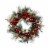 Glitzhome Wooden Window Frame & Pre-Lit LED Pinecone & Ornament Wreath Perspective: left
