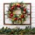 Glitzhome LED Pre-Lit Pinecone & Ornament Wreath Wooden Window Frame Perspective: left