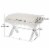 Glitzhome Faux Fur Upholstered Bench with Acrylic X-Leg - White / Clear Perspective: left