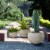 Glitzhome Fauz Porcelain Round Fluted Planters Perspective: left