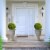Glitzhome Oversized Faux Ceramic Goblit Shaped Plastic Planter - White Perspective: left