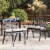 Glitzhome Set of Two Cast Aluminum Dining Chairs Beige Cushions with Wine Red Covers Perspective: left