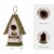Glitzhome Hanging Wooden Green Roof Decorative Garden Birdhouse Perspective: left