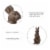 Glitzhome 22.75 Inch Standing Rabbit Statue Faux Bronze Distressed Texture Perspective: left