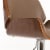 Glitzhome Set of Two Mid-century Yellowish-brown Leather Adjustable Height Swivel Bar Stool Perspective: left