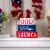 Glitzhome Patriotic Battery Operated Illuminated Wooden Block Decor Perspective: left