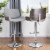 Glitzhome Set of Two Mid-century Gray Leather Adjustable Height Swivel Bar Stool Perspective: left