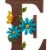 Glitzhome WELCOME with Flowers Yardstake or Wall Decor Perspective: left