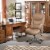 Glitzhome Leather Adjustable Height Swivel Chair - Camel Perspective: left
