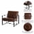 Glitzhome Button-Tufted PU Leather Arm Chair, 31.5 Inch Tall Black Metal Frame Perspective: left
