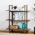 Glitzhome Modern Industry Metal/Wooden 3-Tier Bookcase & Shelves - Brown/Walnut Perspective: left