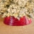 Glitzhome Christmas Red Hammered Metal Tree Collar Perspective: left