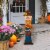 Glitzhome 42 Inch Tall Fall Lighted Wooden Scarecrow Porch Decor with Wreath Perspective: left