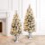 Glitzhome 4 Feet Pre-Lit Flocked Pine Faux Christmas Porch Tree with 100 Warm White Lights Perspective: left