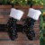 Glitzhome Two Pack 21 Inch Length Navy Blue Sequin Christmas Stocking Perspective: left