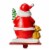 Glitzhome 6.5 Inch Tall Set of Three Resin Santa, Snowman, Penguin Stocking Holder Perspective: left