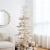 Glitzhome 7 Feet Deluxe Pre-Lit Flocked Pine Faux Christmas Tree with 400 Warm White Lights Perspective: left