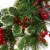 Glitzhome 24 Inch Diameter Ornament Berry Holly Pine Wreath With Lights Perspective: left