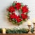 Glitzhome Poinsettia Pinecone Wreath with Lights Perspective: left