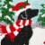 Glitzhome Two Pack 14 Inch Length Hooked Christmas Dog & Cat Pillow Perspective: left