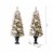 Glitzhome Set of Two 5 Feet Pre-Lit Pine Faux Christmas Porch Tree with 150 Warm White Lights Perspective: left