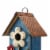 Glitzhome Decorative Wooden Birdhouse Rustic Hand-Painted Garden Decoration, Blue Perspective: left
