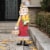 Glitzhome Fall Wooden Scarecrow Yard Stake Multi-functional Wooden Rustic Pallet Sign Perspective: left