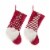 Glitzhome Set of Two 21.75 Inch Tall 3D Fabric Christmas Gnome Stripes & Dots Stocking Perspective: left