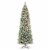 Glitzhome 9 Feet Pre-Lit Flocked Pencil Pine Faux Christmas Tree with 500 Warm White Lights Perspective: left