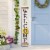 Glitzhome 60 Inch Wooden Welcome Porch Sign with 4 Changeable Wreaths - White Perspective: left